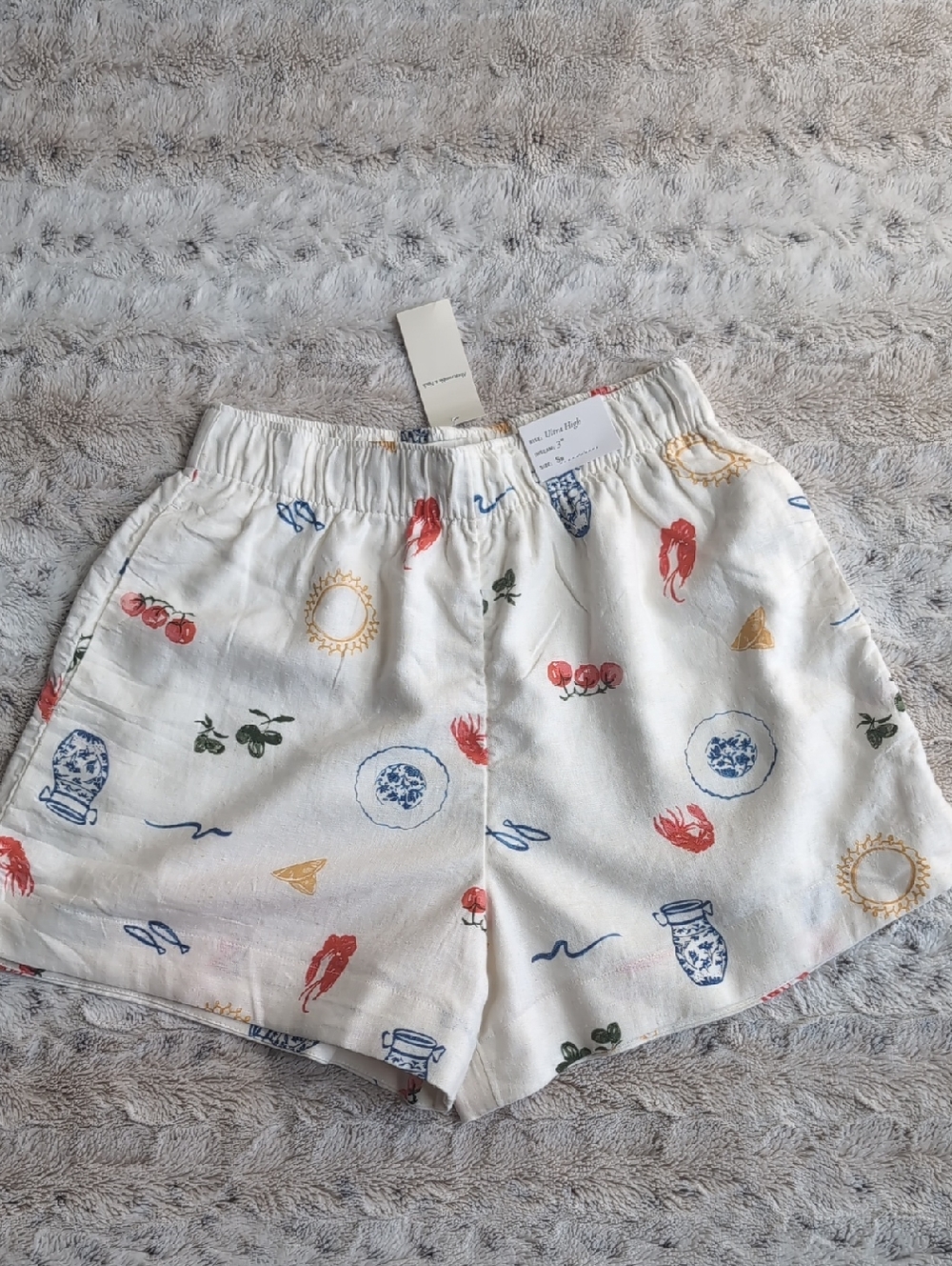 Abercrombie Ultra High Linen-Blend Pull On Shorts
